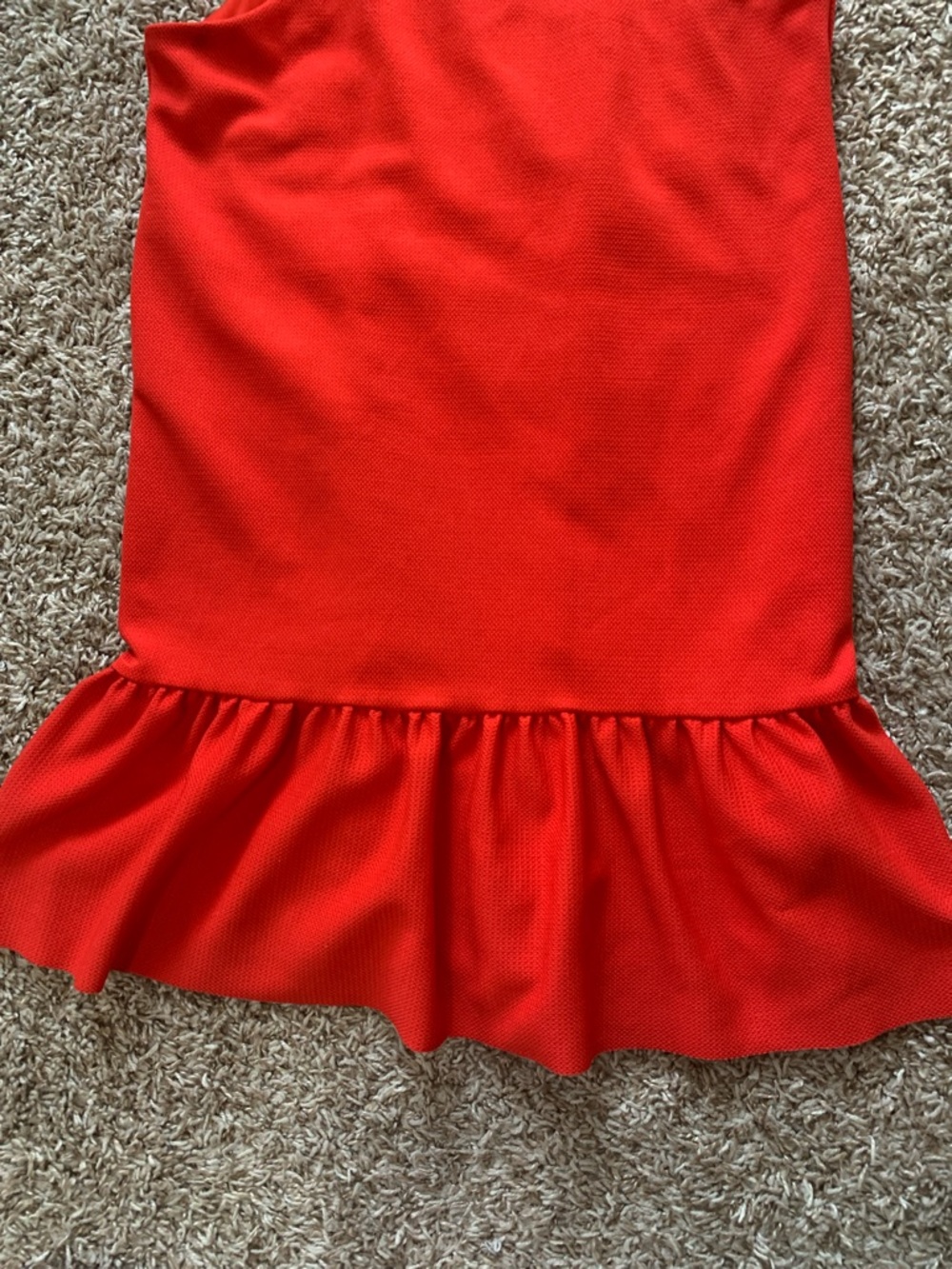 Zara Women’s Red Ruffle Hem Square Neck Drop Skirt Sleeveless Mini Dress Medium - Picture 4 of 10